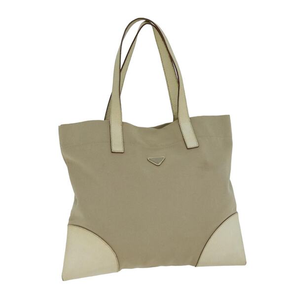 PRADA Tote Bag Canvas Beige - Picture 1 of 16